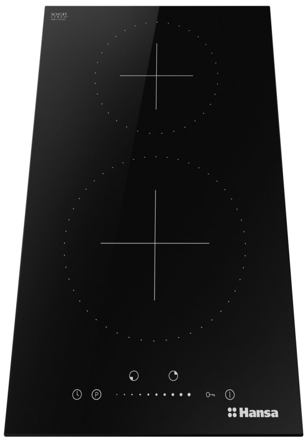 Электрическая варочная панель Hansa BHI36277 29 см, 2 конфорки стеклокерамика, черный фото 6