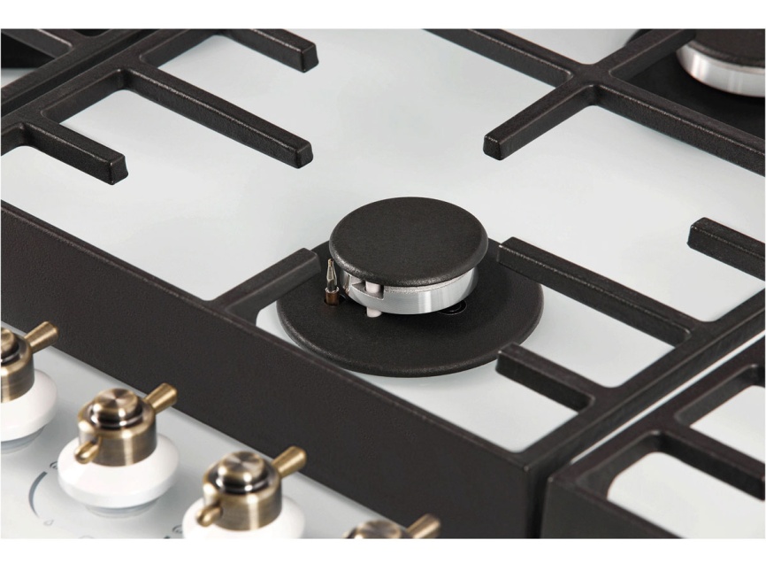 Газовая варочная панель Hiberg VM 9155 W 87 см, 5 конфорок, белый фото 12