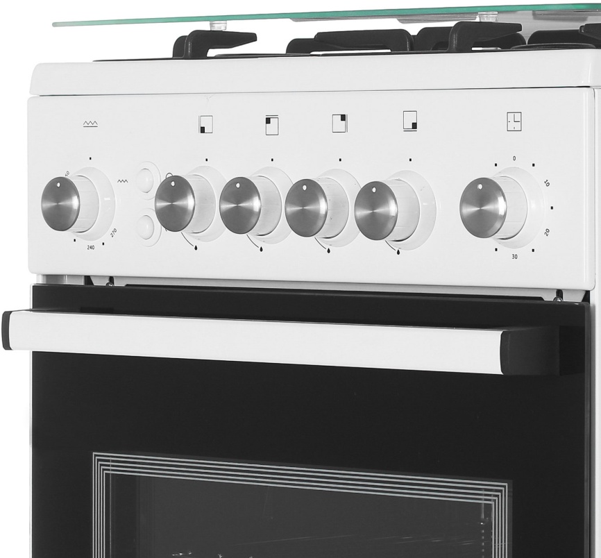 Газовая плита De luxe 5040.30г 50 см, 43 л, 4 конфорки, белый фото 5