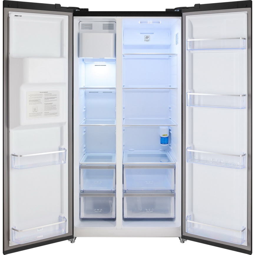 Холодильник Side-by-Side Hiberg RFS-650DX NFGB inverter No frost, черный фото 3