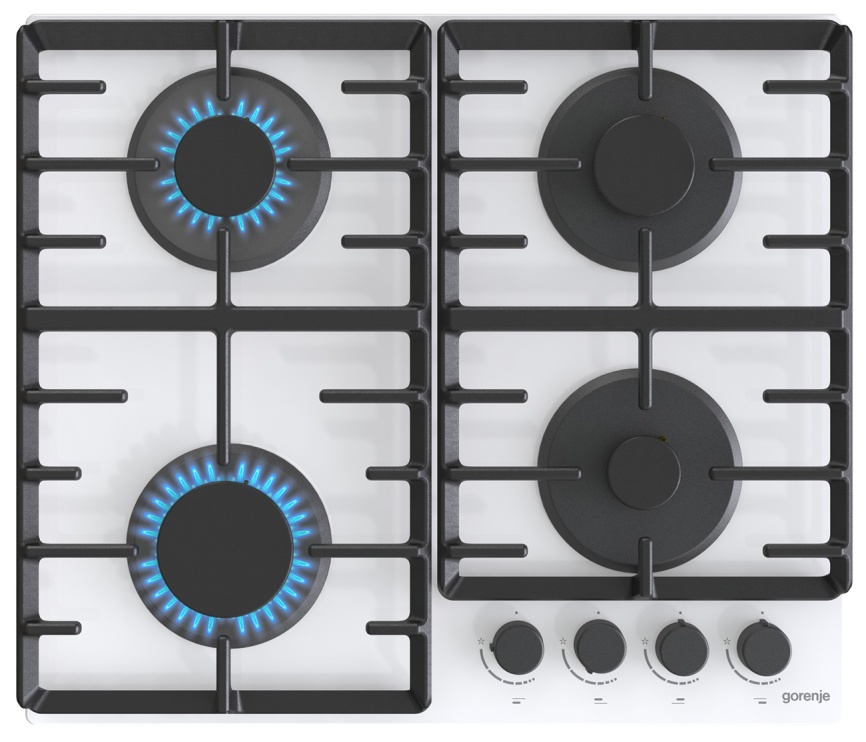Газовая варочная панель Gorenje GT642AXW 60 см, 4 конфорки электроподжиг газконтроль, белый фото 4