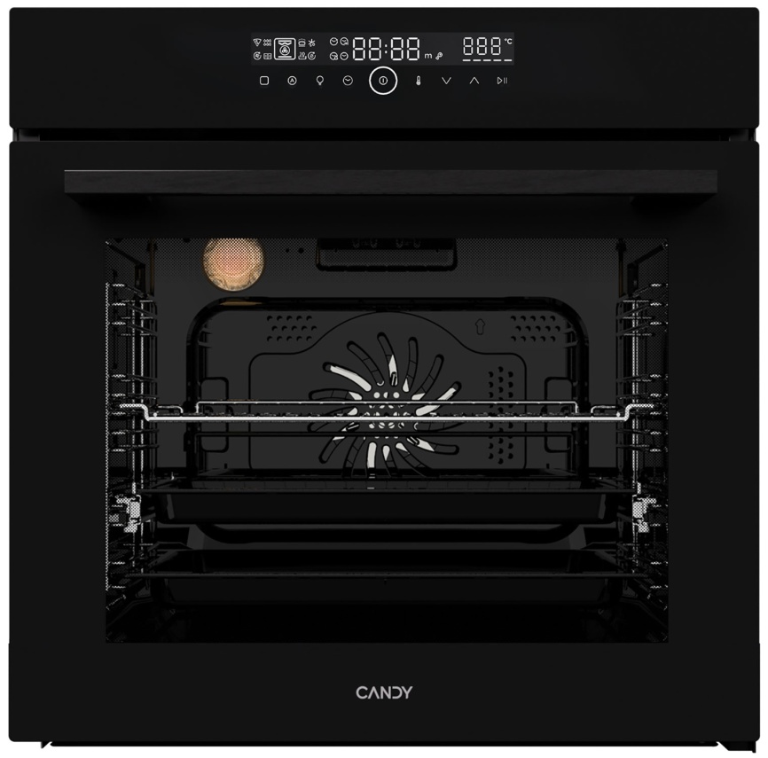Электрический духовой шкаф Candy COXT12LATBB 59 см, 78 л, гриль и конвекция, черный фото 1