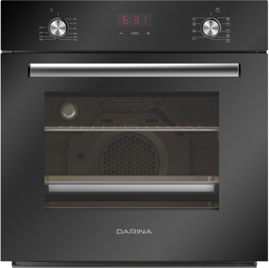 Электрический духовой шкаф Darina 2V5 BDE112 708 B 59 см, 65 л, гриль и конвекция, черный фото 1