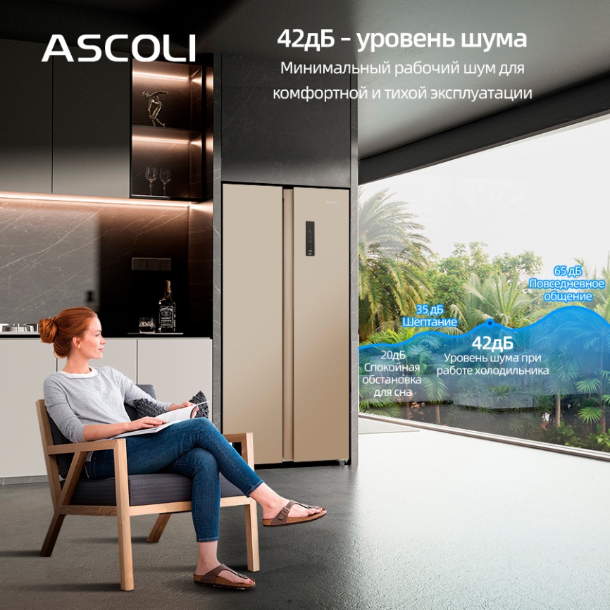 Холодильник Side-by-Side Ascoli ACDG450WIB фото 8