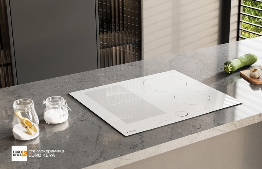 Электрическая варочная панель Hiberg i-MS 6049 W 59 см, 4 конфорки стеклокерамика, белый фото 12