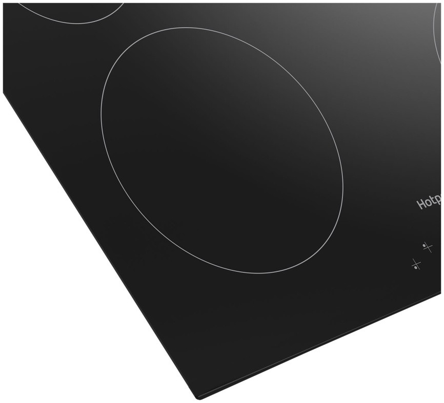 Электрическая варочная панель Hotpoint HR 6T1 C 59 см, 4 конфорки стеклокерамика, черный фото 5