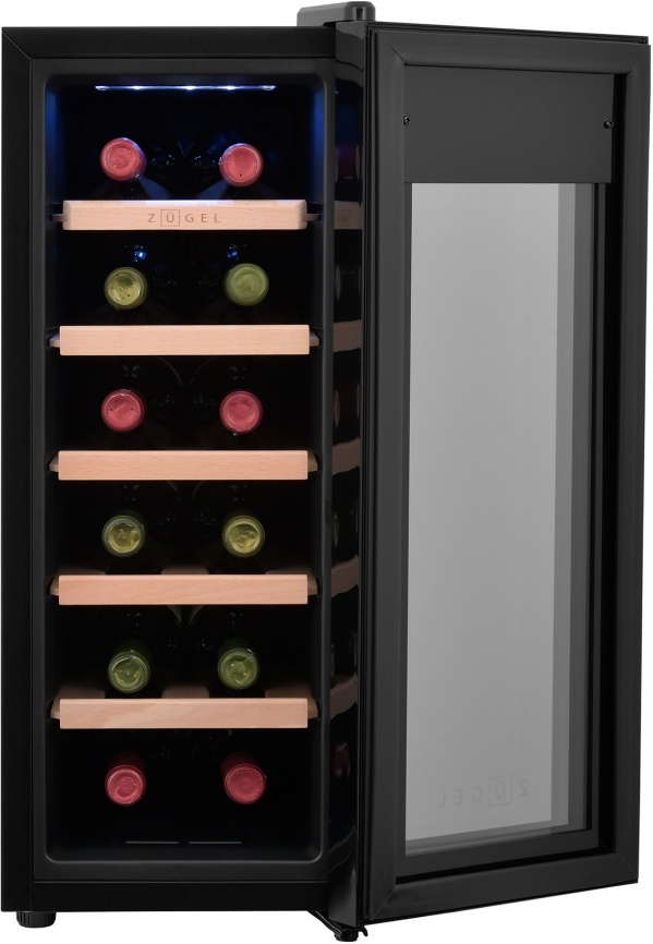 Винный шкаф Zugel ZTWF122B черный фото 7