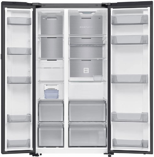 Холодильник Side-by-Side Samsung RS80F65M1WWR,  система No Frost, белое стекло фото 2