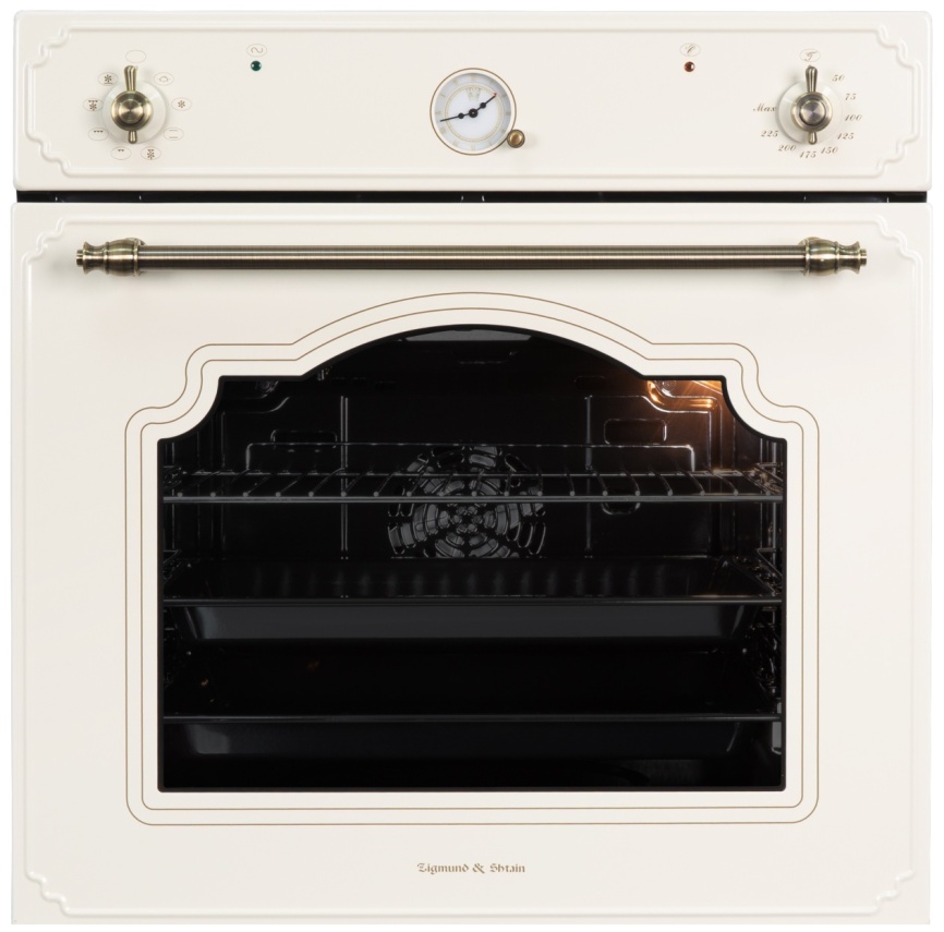 Электрический духовой шкаф Zigmund & Shtain E 135 X 60 см, 73 л гриль конвекция, бежевый фото 1