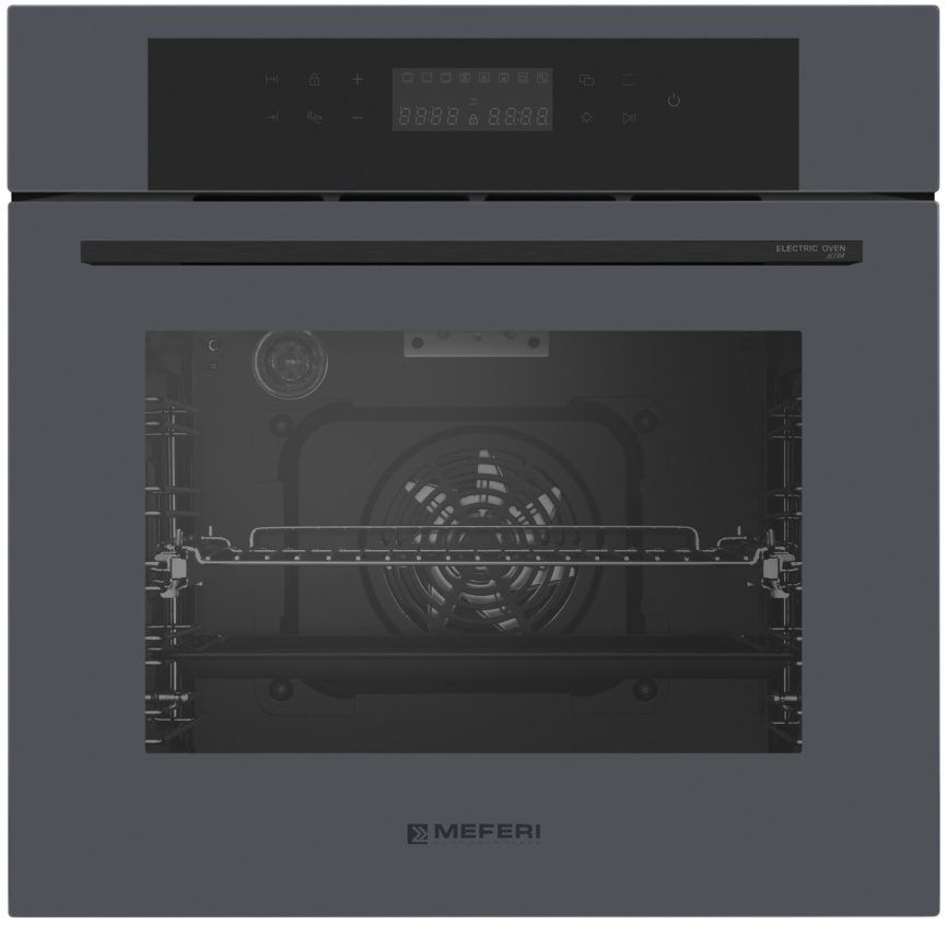 Электрический духовой шкаф Meferi MEO6010GR ULTRA 59 см, 65 л гриль конвекция, серый фото 2