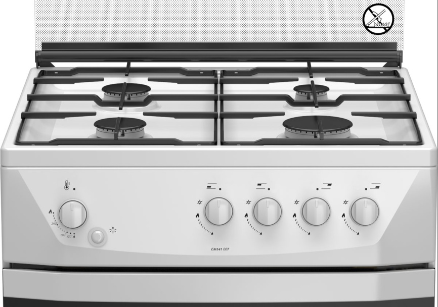 Газовая плита Darina 1D GM 141 007 W 60 см, 50 л, 4 конфорки, белый фото 2