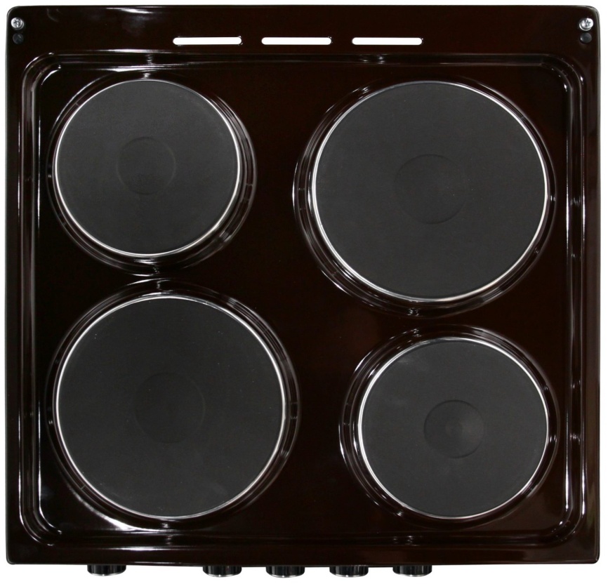 Электроплита De luxe 5004.18э-014 50 см, 43 л, 4 конфорки, коричневый фото 5