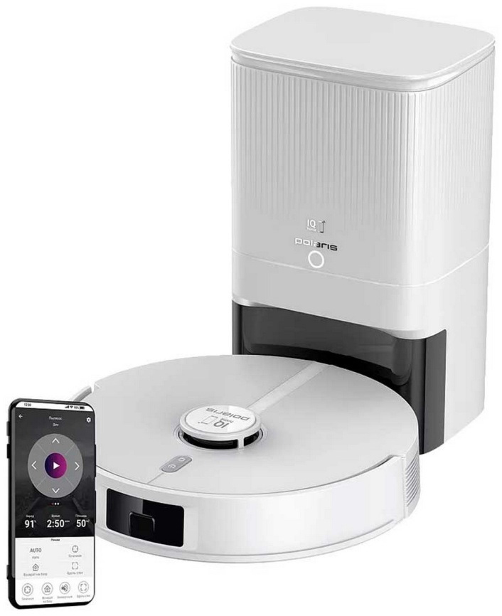 Робот-пылесос Polaris PVCRDC 5006, WIFI, IQ Home, сухая и влажная уборка, белый фото 1