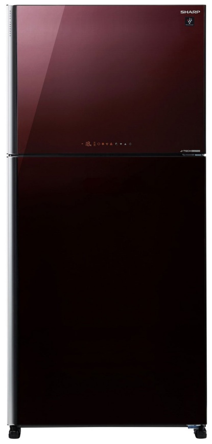 Двухкамерный холодильник Sharp SJXG60PGRD No frost, бордовый фото 3