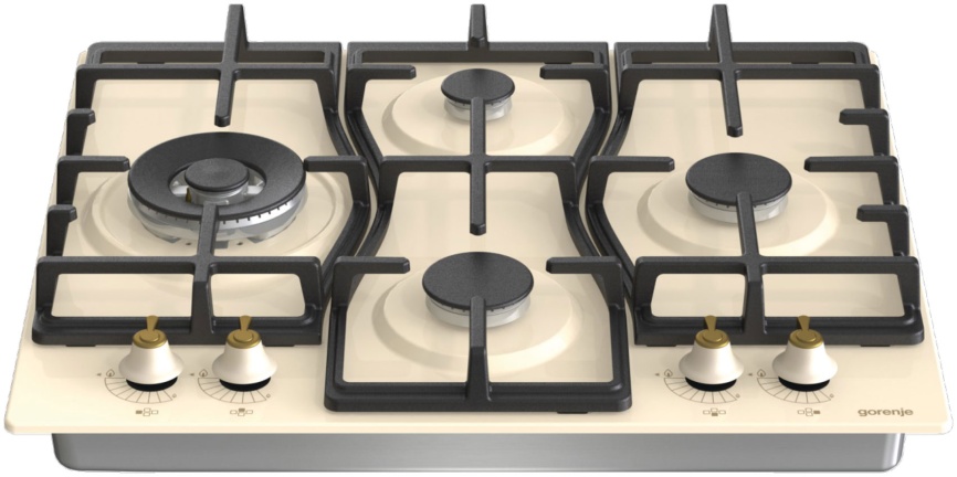 Газовая варочная панель Gorenje GW6D42CLI 60 см, 4 конфорки электроподжиг газконтроль, слоновая кость фото 4