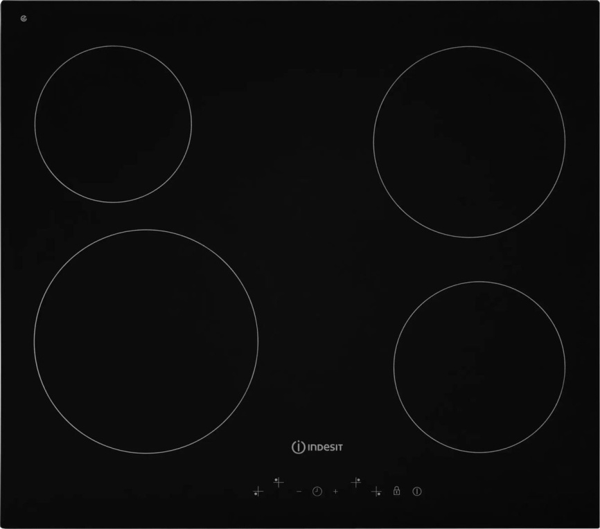 Электрическая варочная панель Indesit IRT 160 B 58 см, 4 конфорки стеклокерамика, черный фото 1