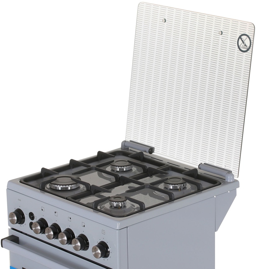 Газовая плита De luxe 5040.40г(кр) ЧР-012 50 см, 43 л, 4 конфорки, серый фото 8