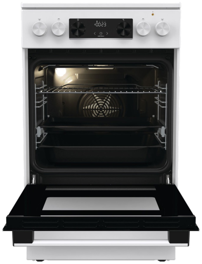 Электроплита Gorenje GECS5C70WA 50 см, 4 конфорки, белый фото 2