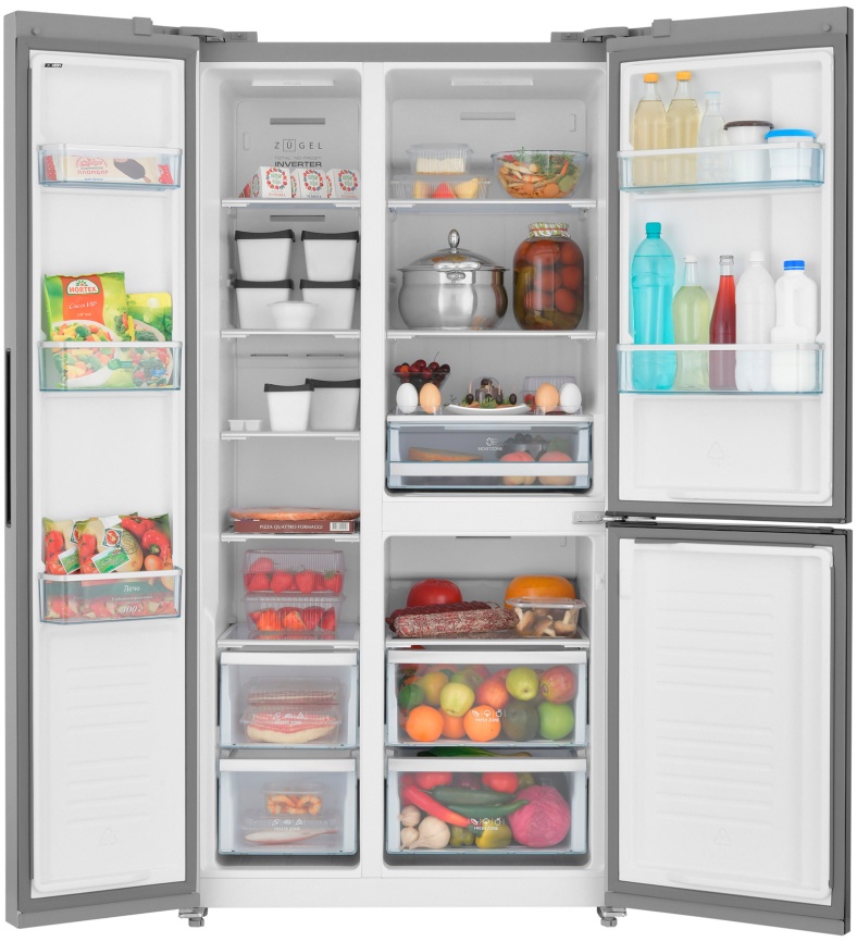 Холодильник Side-by-Side Zugel ZRTD459X No frost, серый металлик фото 8