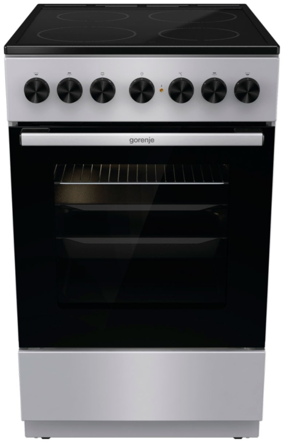 Электроплита Gorenje GEC5B41SG 50 см, 4 конфорки, серебристый фото 1