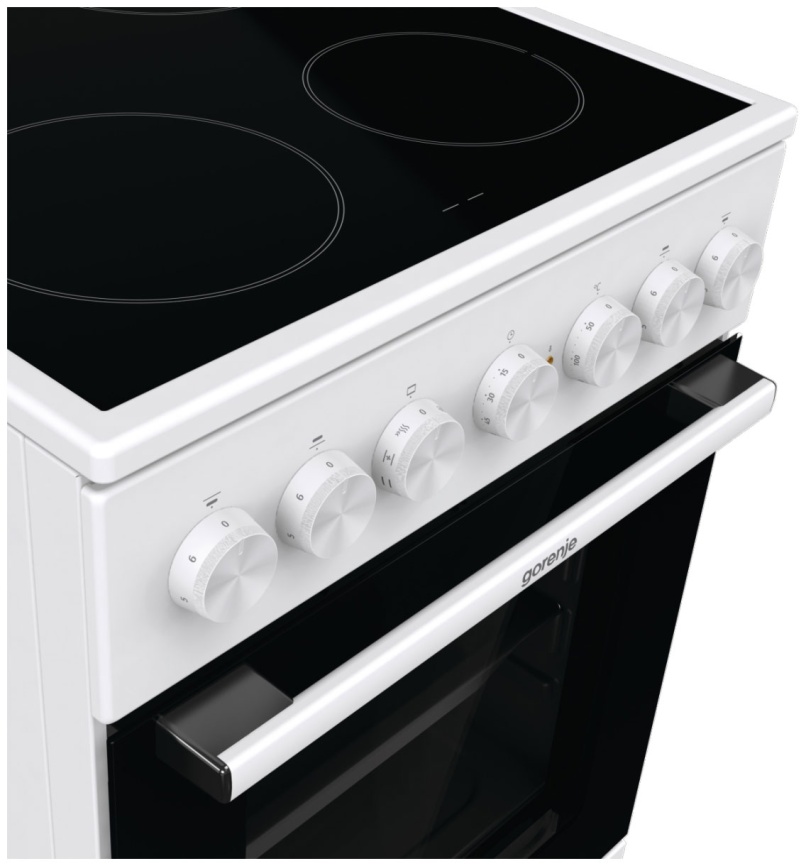 Электроплита Gorenje GEC5B41WG 50 см, 4 конфорки, белый фото 2