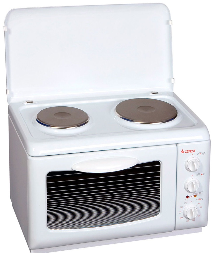 Настольная плита Gefest ЭПНс Д420 55 см, 2 конфорки, белый фото 1