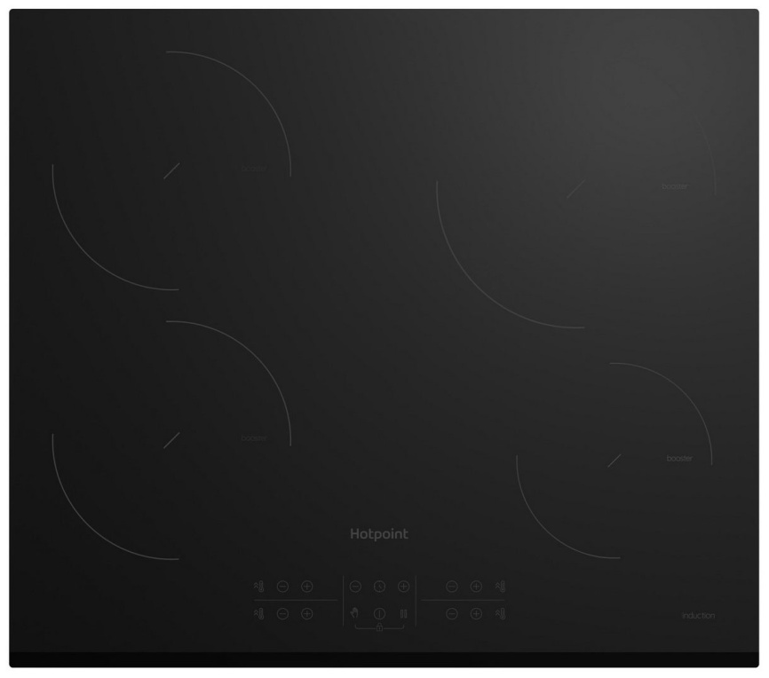 Электрическая варочная панель Hotpoint HB 1560S BF 58 см, 4 конфорки стеклокерамика, черный фото 1