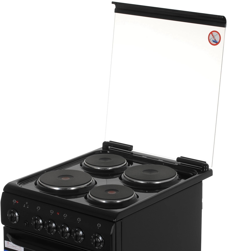 Электроплита De luxe 506004.03 экр-001 50 см, 54 л, 4 конфорки, черный фото 8