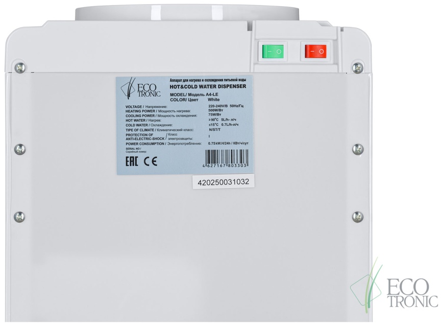 Кулер для воды Ecotronic A4-LE white (ETK13185) фото 7