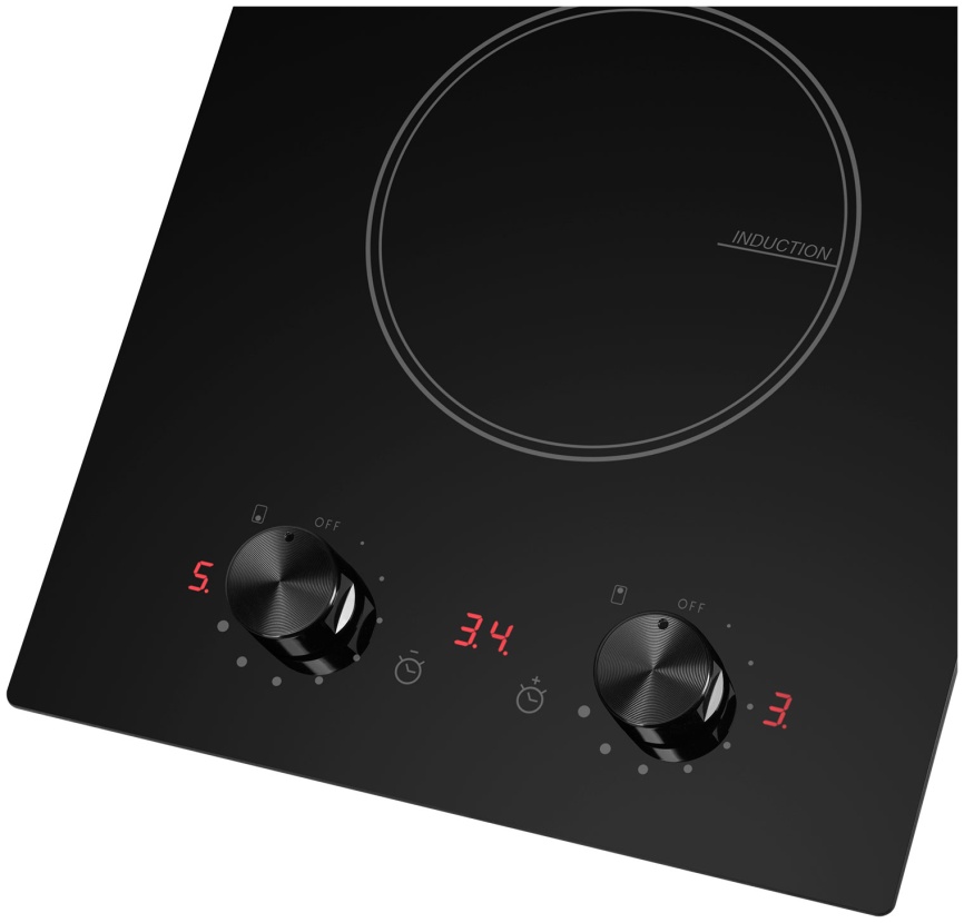 Электрическая варочная панель Maunfeld CVI292MBK2 29 см, 2 конфорки стеклокерамика, черный фото 4