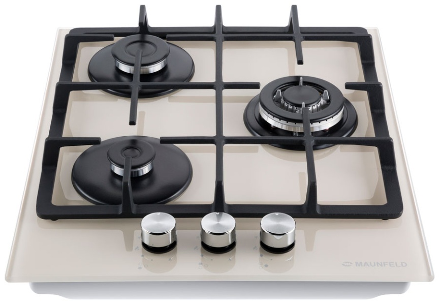 Газовая варочная панель Maunfeld EGHG.43.33CBGG 44 см, 3 конфорки электроподжиг газконтроль, бежевый фото 3