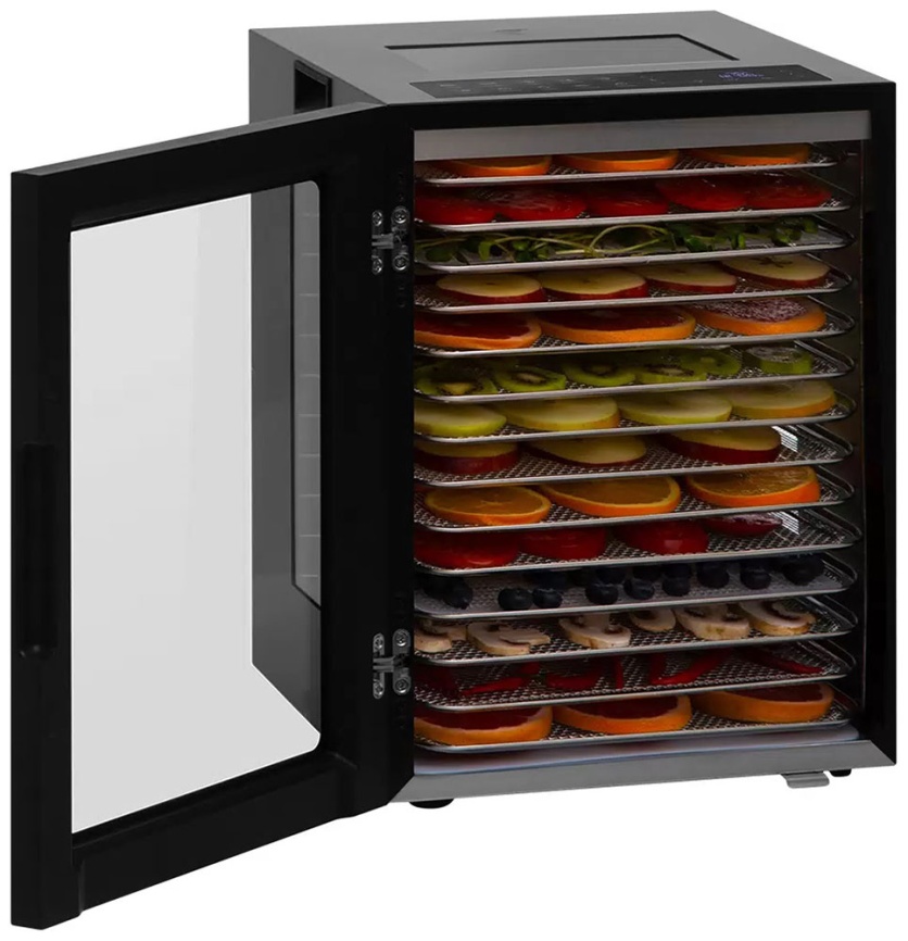 Дегидратор Libhof FDA-14 для овощей и фруктов 850 Вт, 35 л, 14 поддонов, черный фото 2