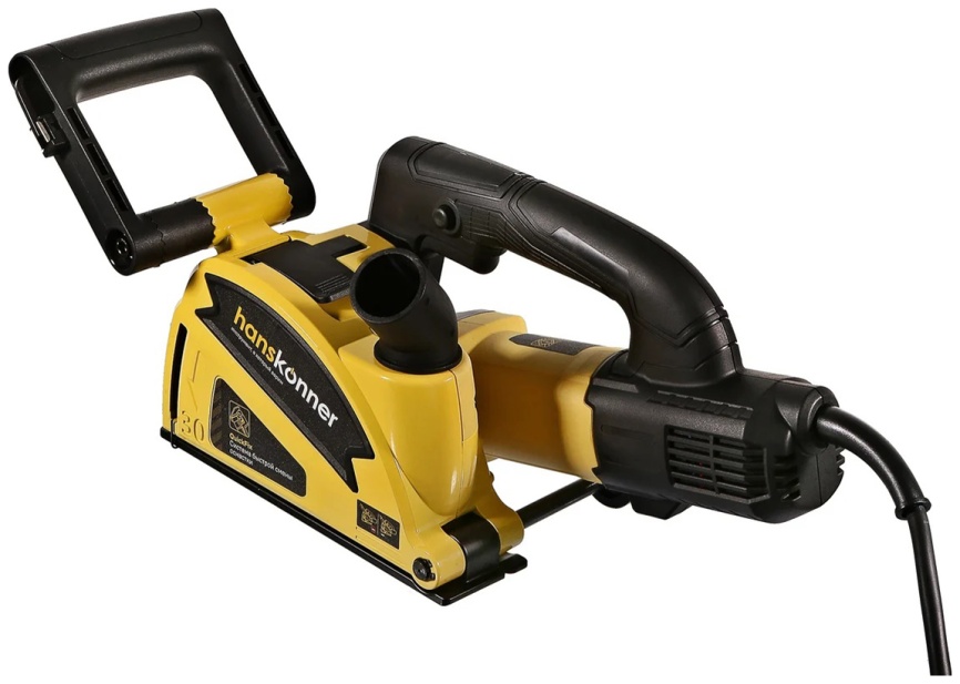 Штроборез Hanskonner HAG9125S, 125мм, 1600Вт, 8000об/мин, РАСКЛАДНОЙ КОЖУХ, конст. эл-ка, кейс фото 3