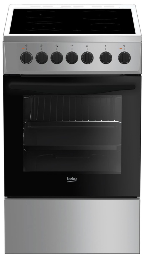 Электроплита Beko FFSE57114GS 50 см, 4 конфорки, серебристый фото 1