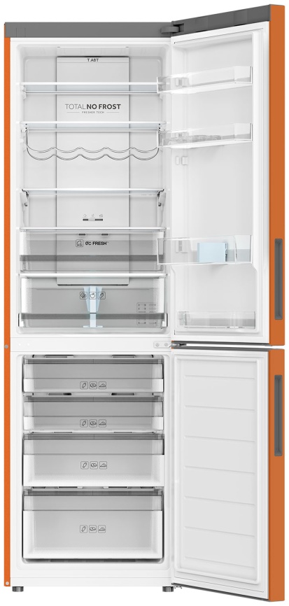 Двухкамерный холодильник Haier C2F636CORGU1 No frost, оранжевый фото 2