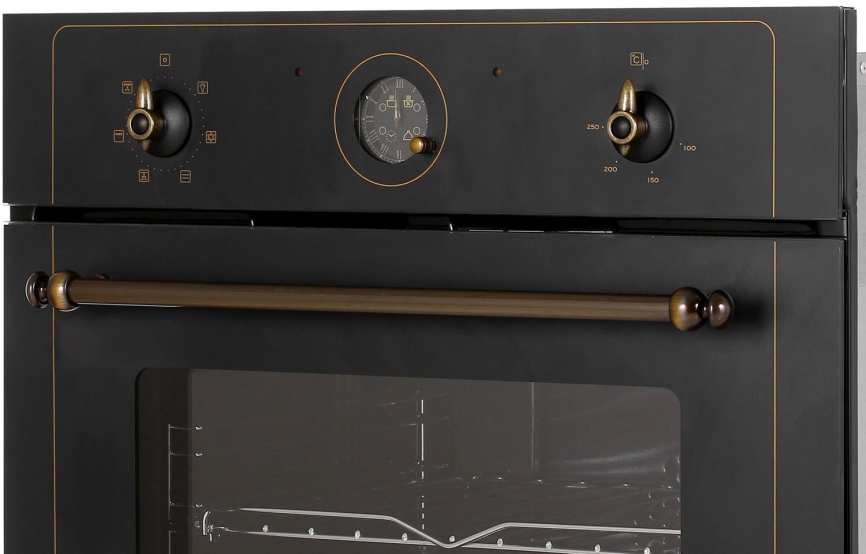 Электрический духовой шкаф De luxe 6006.05эшв-062 59 см, 58 л, гриль и конвекция, черный матовый фото 4