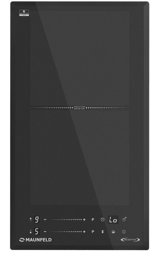 Электрическая варочная панель Maunfeld CVI292S2FDGR Inverter 29 см, 2 конфорки стеклокерамика, черный фото 1
