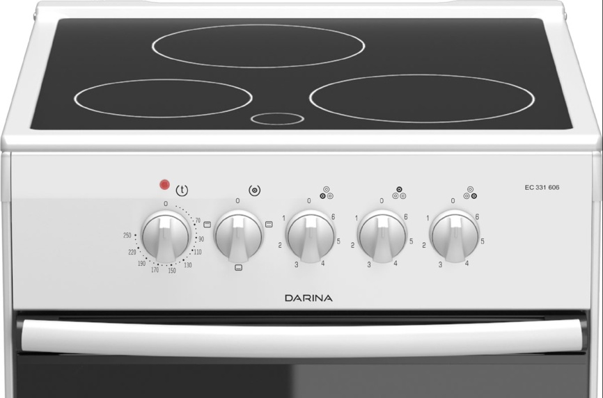 Электроплита Darina 1B EC 331 606 W 50 см, 50 л, 3 конфорки, белый фото 2