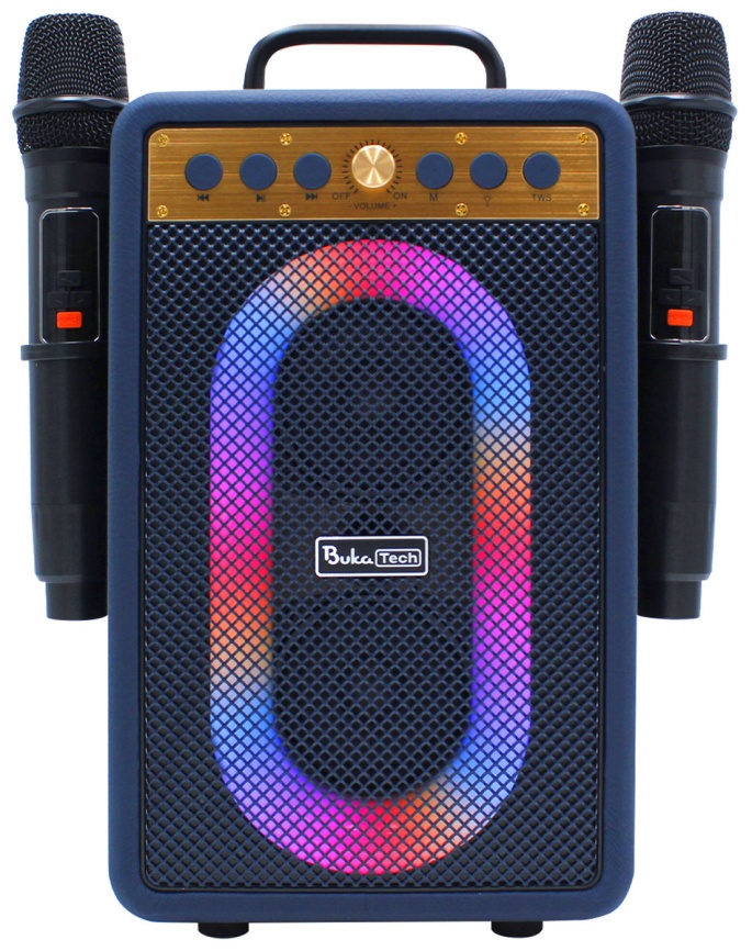 Портативная колонка с двумя микрофонами BukaTech Ella, темно-синий фото 3