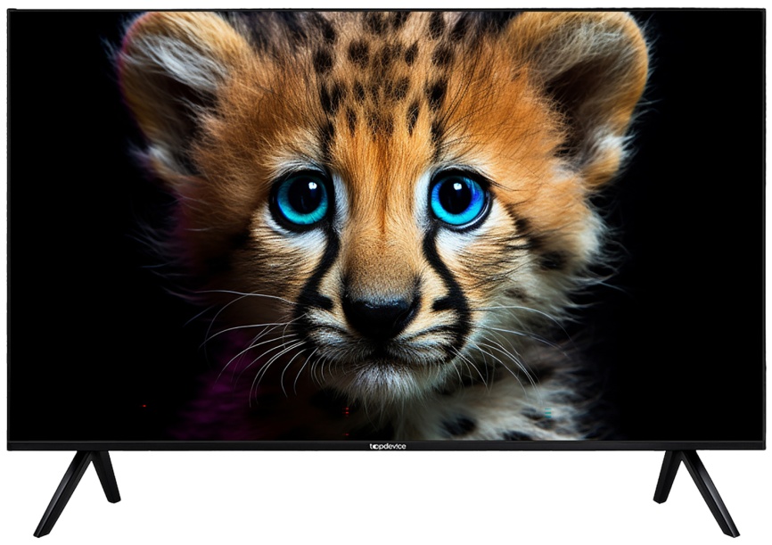 Телевизор Topdevice TDTV55ES13U_BK, 55 дюйма, 4K HDR, смарт ТВ, YаOS, черный фото 1