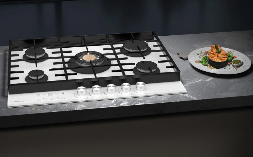 Газовая варочная панель Hiberg VM 7155 W 68 см, 5 конфорок электроподжиг газконтроль, белый фото 14