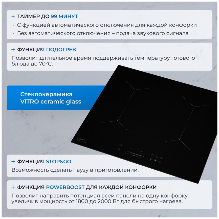 Электрическая варочная панель Zugel ZIH604B фото 6