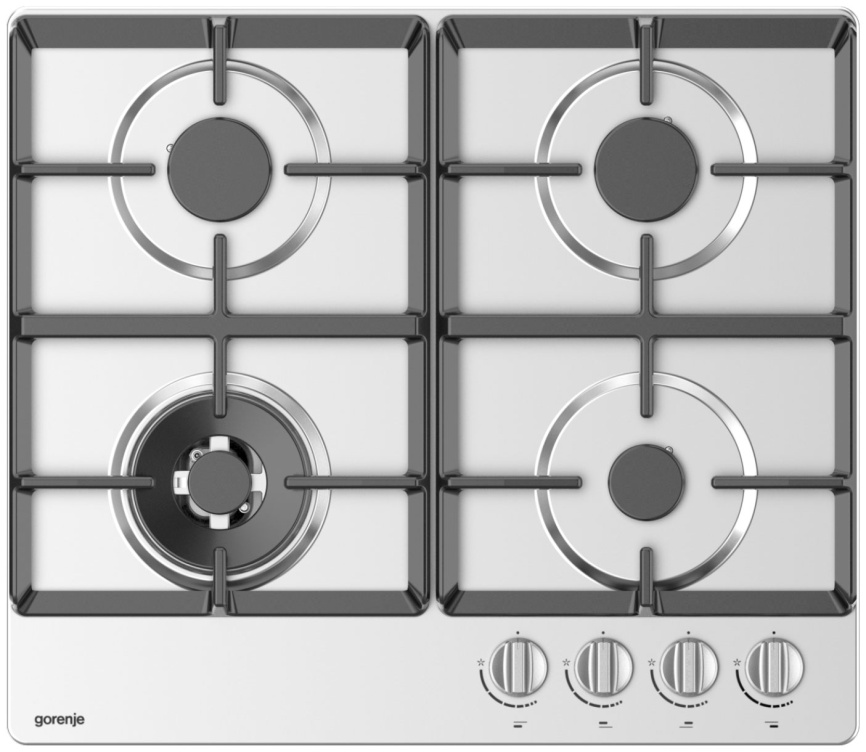 Газовая варочная панель Gorenje GW641XHF 60 см, 4 конфорки электроподжиг, серебристый фото 1