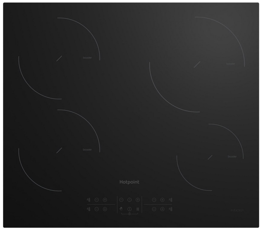 Электрическая варочная панель Hotpoint HB 1560S NE 59 см, 4 конфорки стеклокерамика, черный фото 1