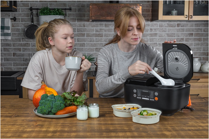 Мультиварка Garlyn MR-Duo 5, две чаши, электронное управление, черный фото 12