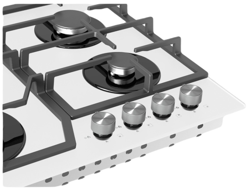 Газовая варочная панель Candy CHXG64CNW 58 см, 4 конфорки электроподжиг газконтроль, белый фото 4