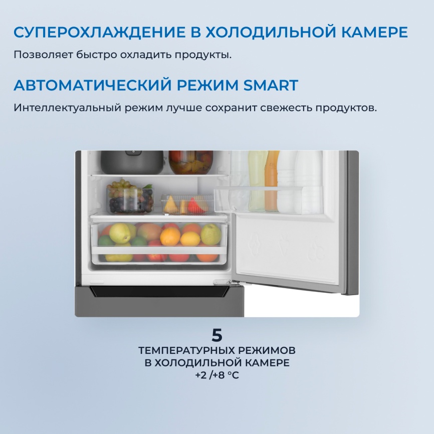 Многокамерный холодильник Zugel ZRFD200B No frost, черный фото 6