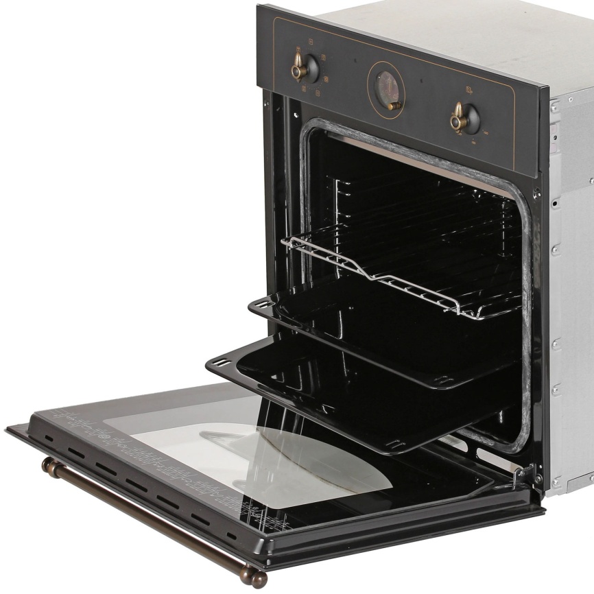 Электрический духовой шкаф De luxe 6006.05эшв-062 59 см, 58 л, гриль и конвекция, черный матовый фото 6