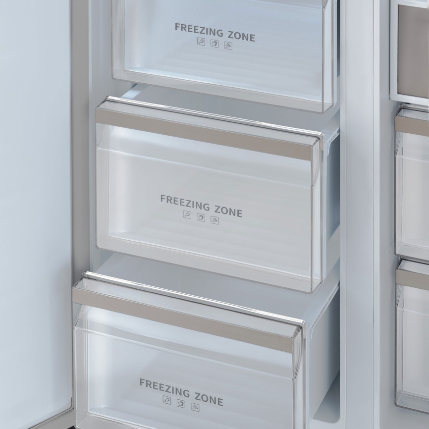 Холодильник Side-by-Side Tesler RSD-537BI SPARKLING WHITE No frost, белый фото 14