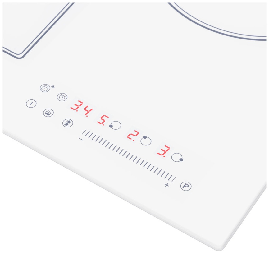 Электрическая варочная панель Maunfeld CVI453SBWH Inverter 45 см, 3 конфорки стеклокерамика, белый фото 4